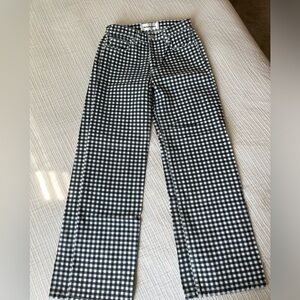Reformation Gingham Wide Leg Jeans